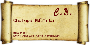 Chalupa Márta névjegykártya